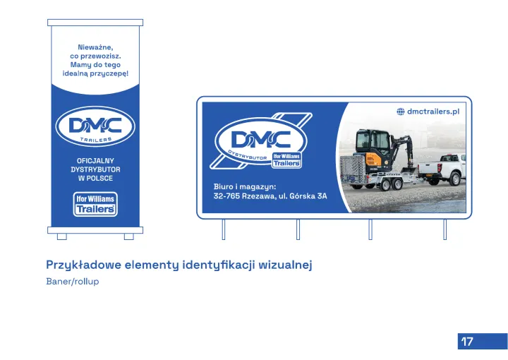 DMC Trailers, księga znaku: roll-up i billboard