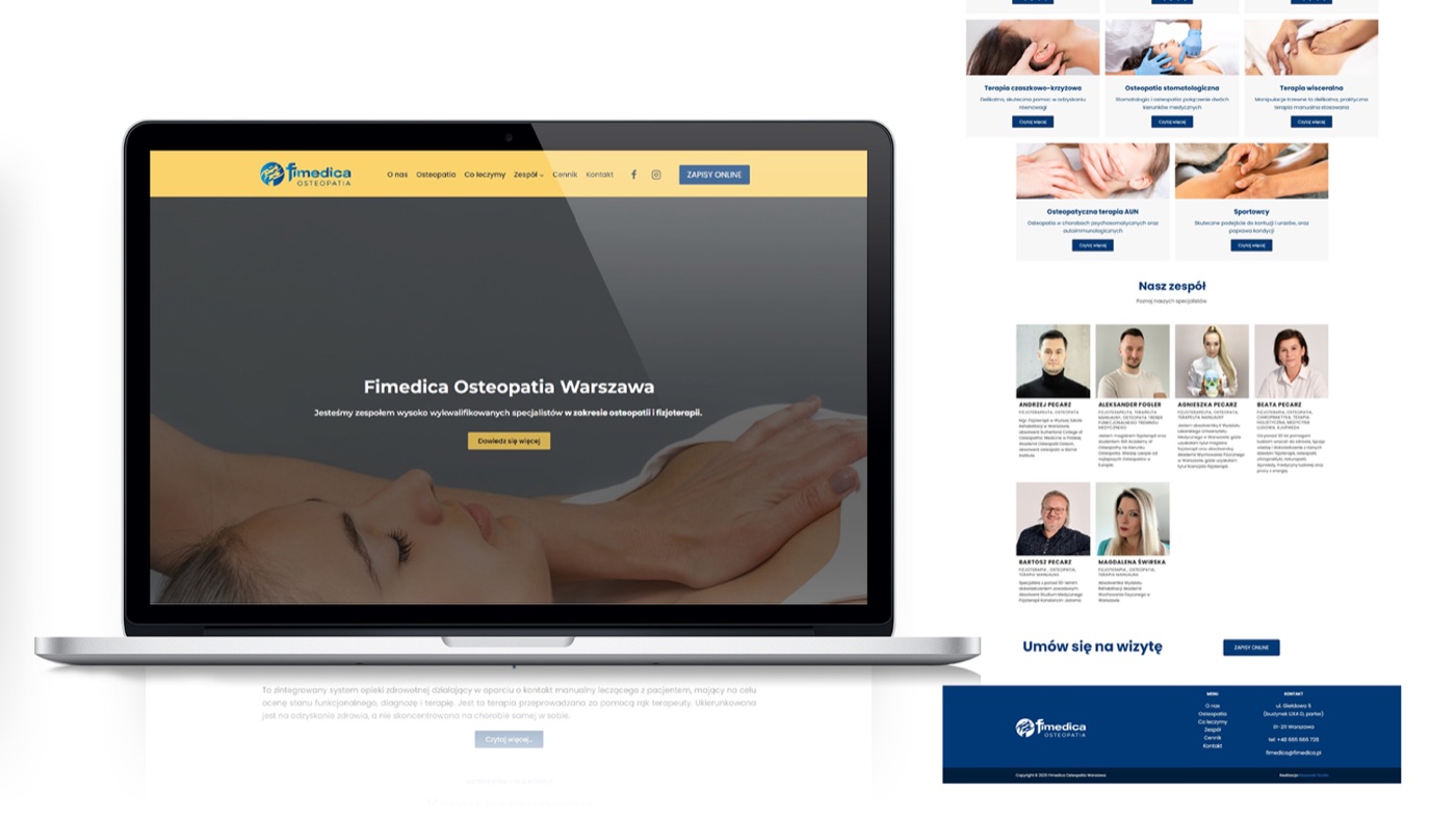 Realizacja strony internetowej: Fimedica Osteopatia